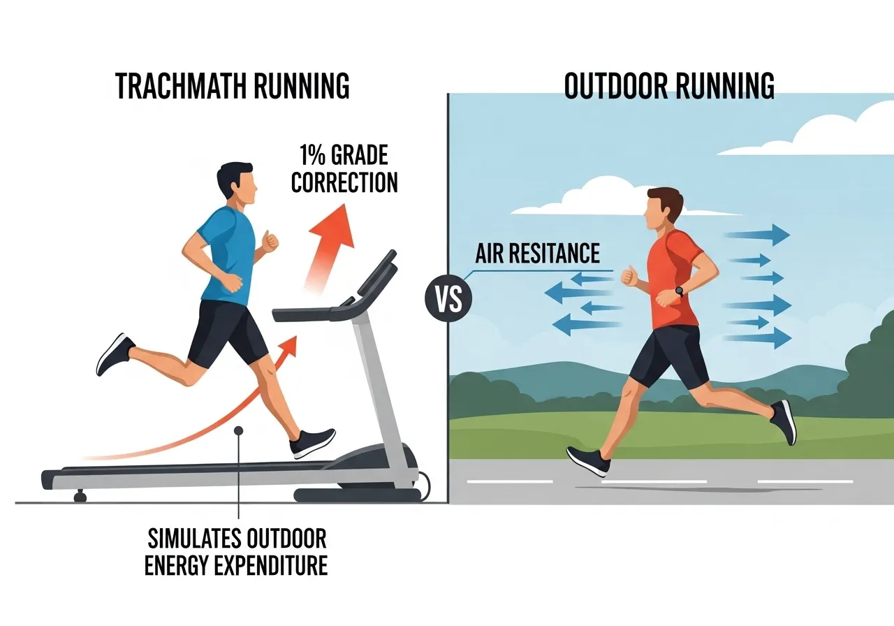 1 percent incline treadmill correction air resistance energy cost outdoor running equivalence science