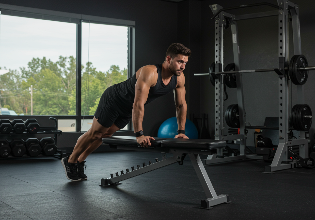 Bench Dips: Home Triceps Workout