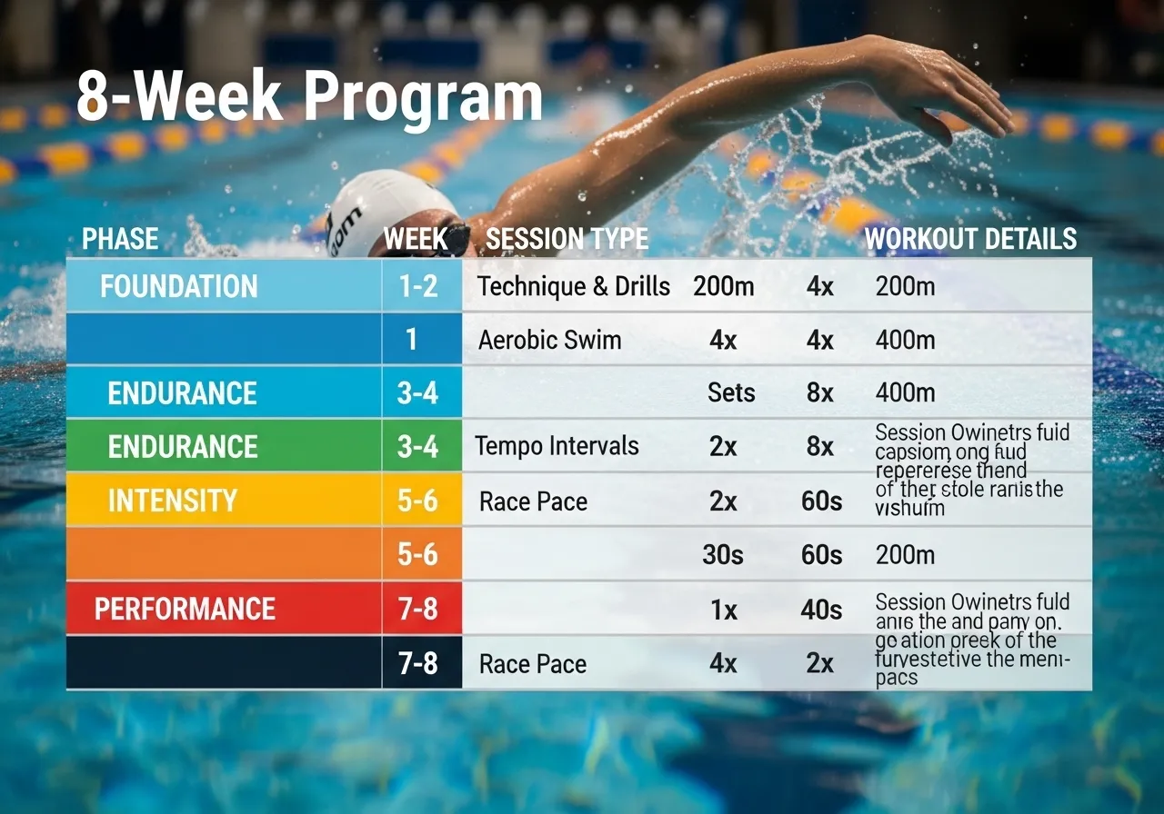 8-week lower body program machine compound phases quad hamstring sessions A B