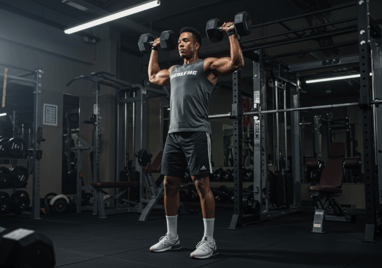 Shoulder Press: Overall Shoulder Muscle Development (Dumbbell, Barbell, Machine)