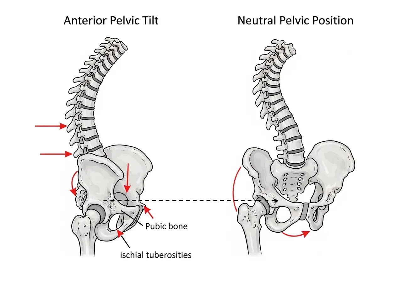 anterior pelvic tilt hip flexor shortening posture correction neutral pelvis