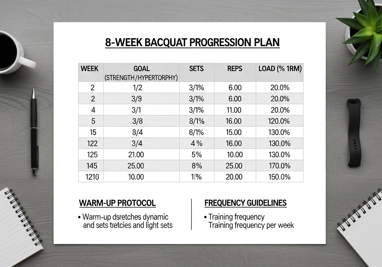 back squat programming 8 week progression sets reps frequency warm up