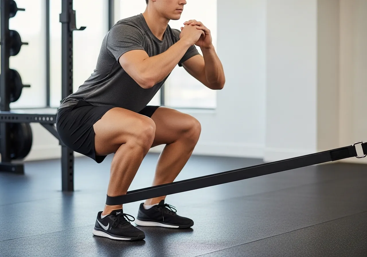 banded ankle mobilization joint capsule mobility exercise