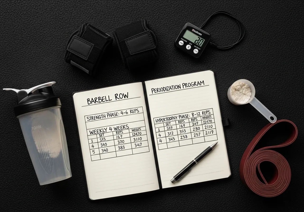 barbell row programming strength hypertrophy periodization sets reps