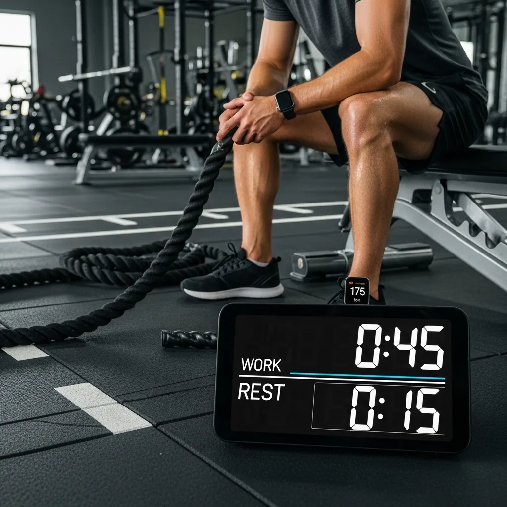 battle rope interval training work rest protocol conditioning