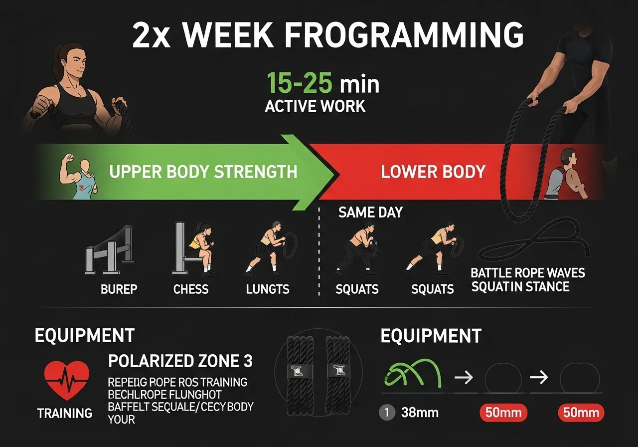 battle rope programming frequency volume placement week equipment rope length diameter circuit integration timeline