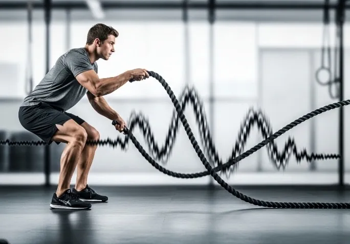 battle rope technique athletic stance hip drive wave quality