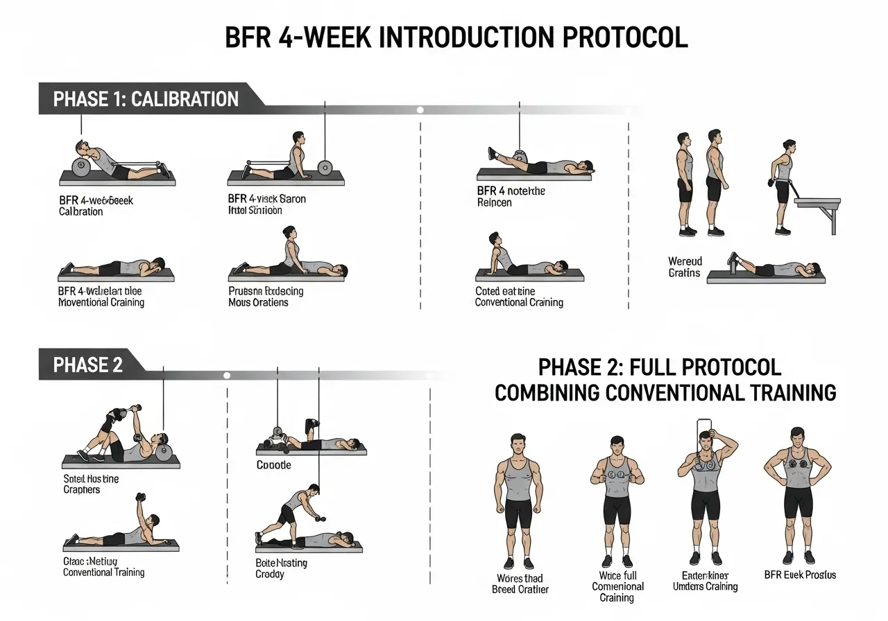 BFR 4 week introduction protocol phase 1 calibration phase 2 full protocol combining conventional training