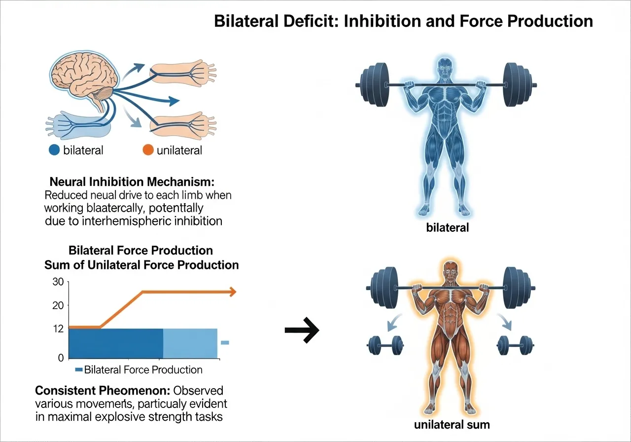 bilateral deficit science neural inhibition force production unilateral vs bilateral limb comparison research
