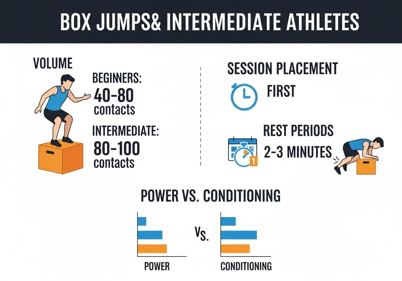 box jump programming volume 40-80 contacts session placement first in session rest periods power development