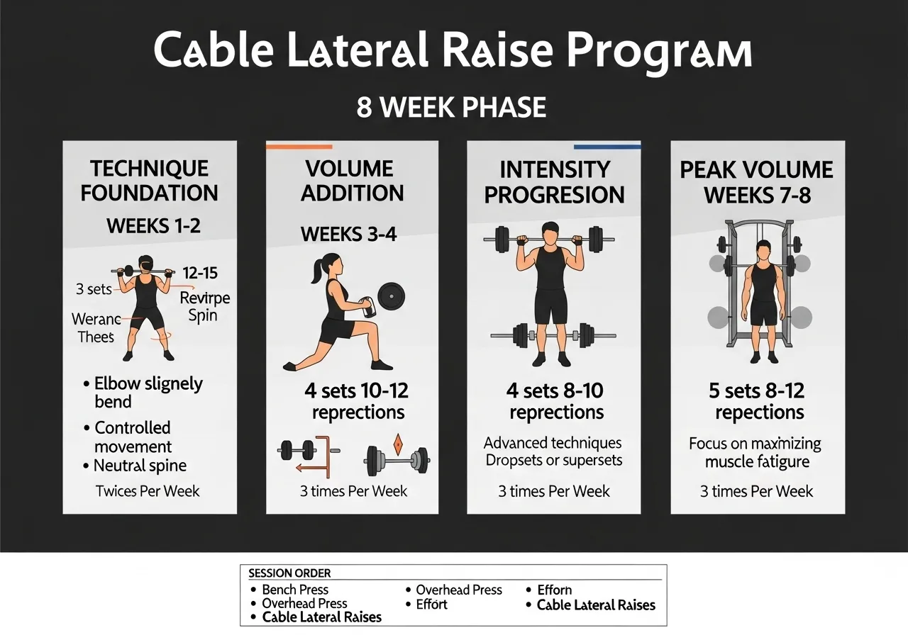 cable lateral raise 8 week programming sets reps frequency session order shoulder development plan