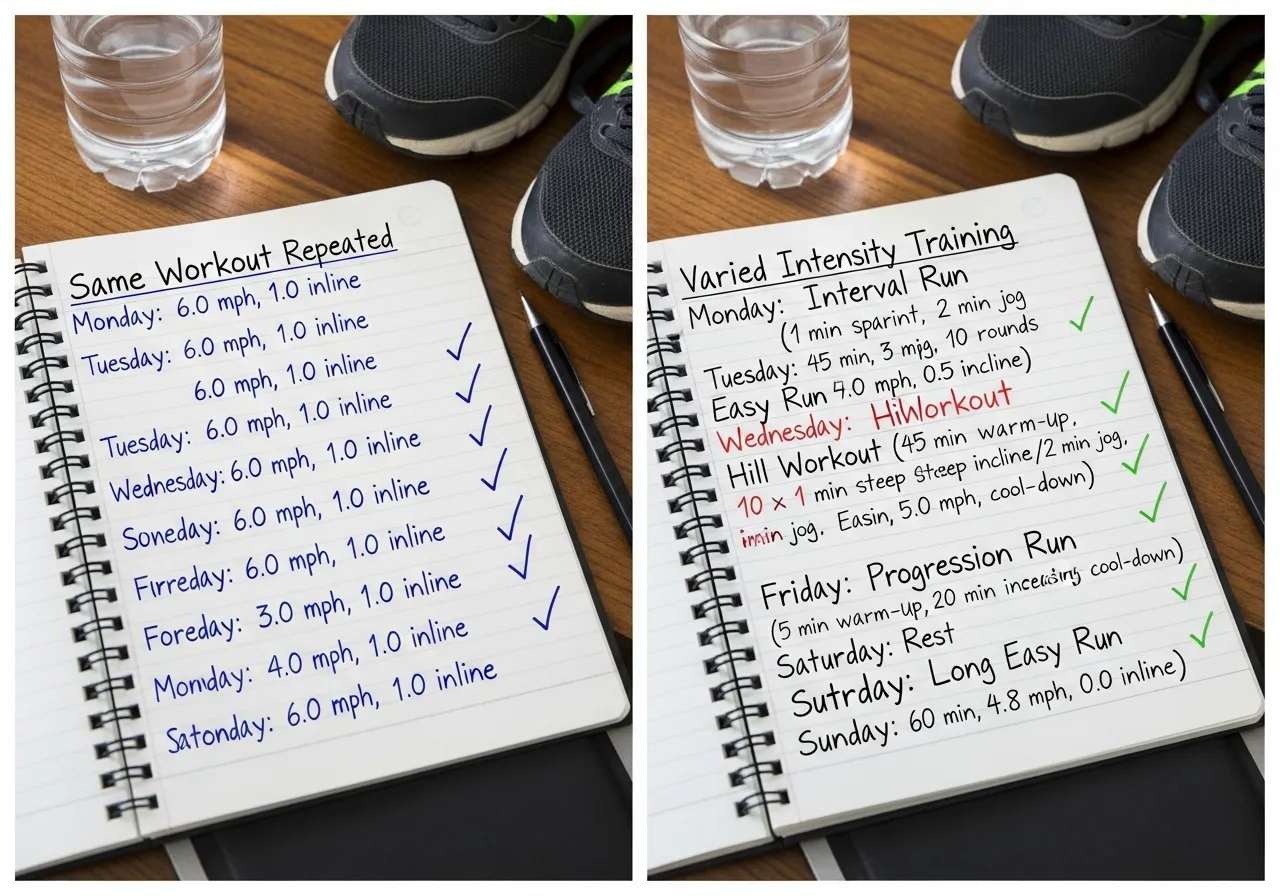 cardio workout variation intensity change accommodation prevention