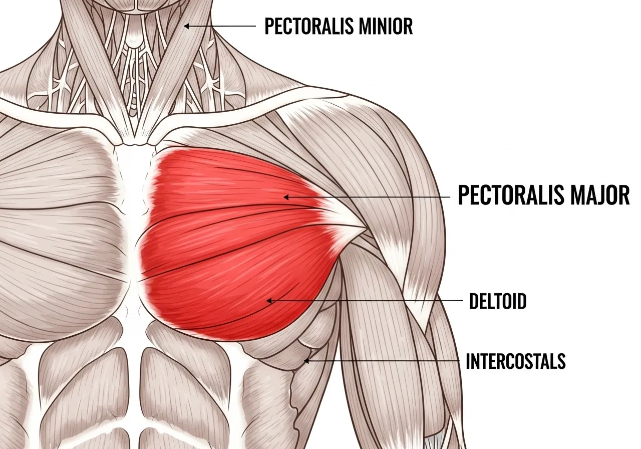 chest muscle anatomy pectoralis major bench press