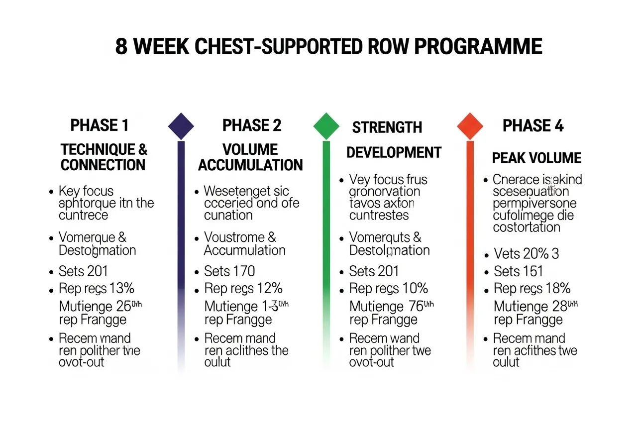 chest supported row 8 week programme programming session placement sets reps load four phases