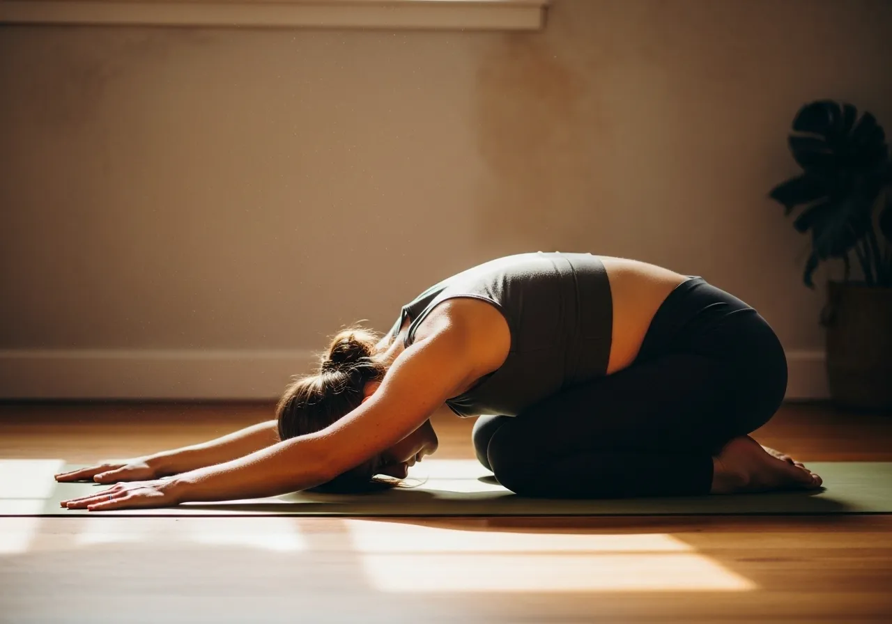 child pose lateral shift lower back decompression