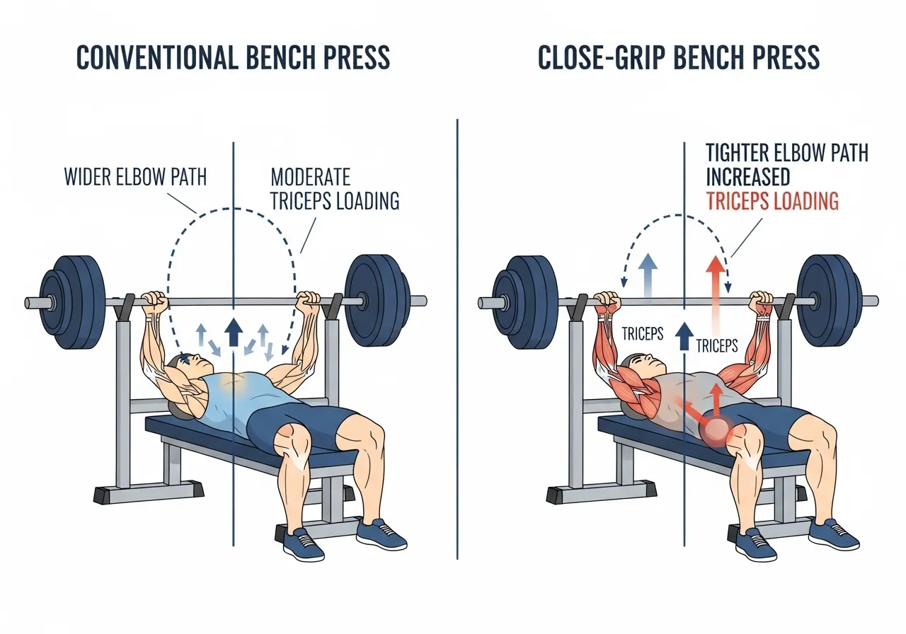 close grip bench press grip width shoulder width optimal technique wrist