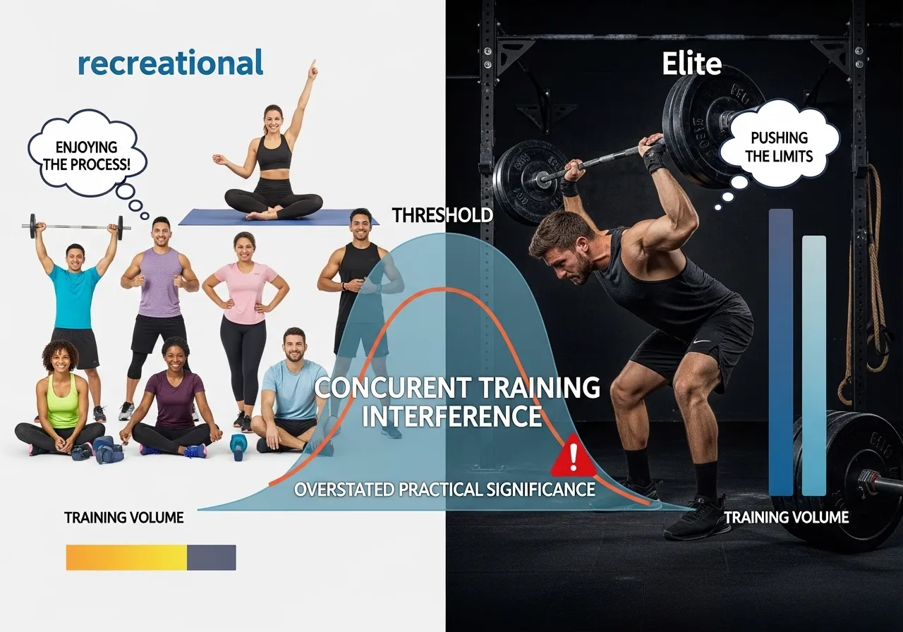 concurrent training interference recreational vs elite overstated practical significance training volume threshold