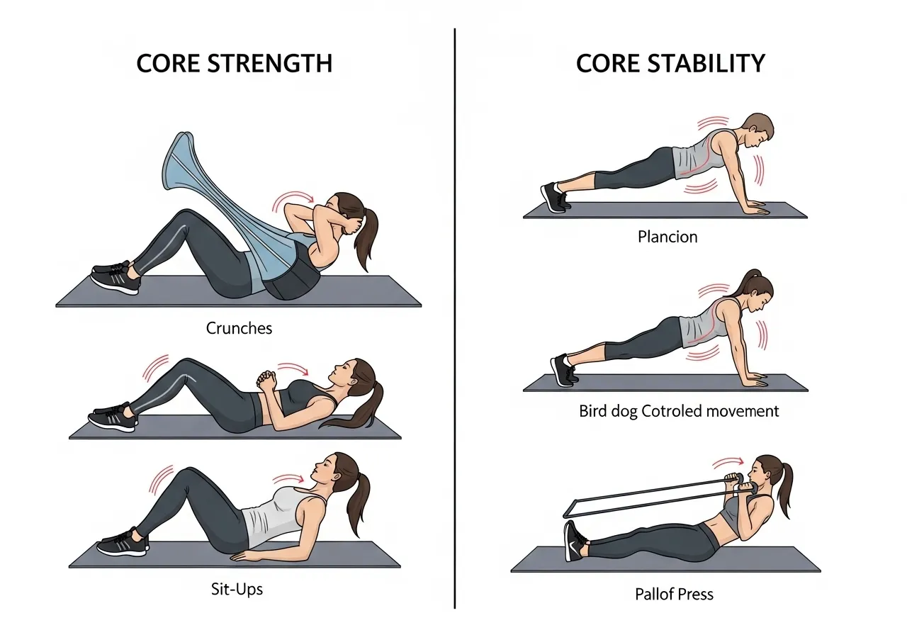 core stability vs core strength anti-movement function explanation