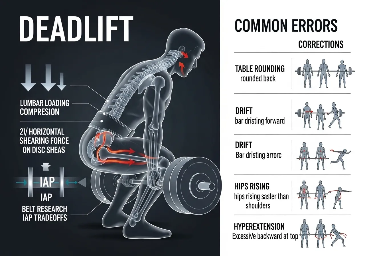 deadlift lower back safety belt research errors corrections table injury prevention