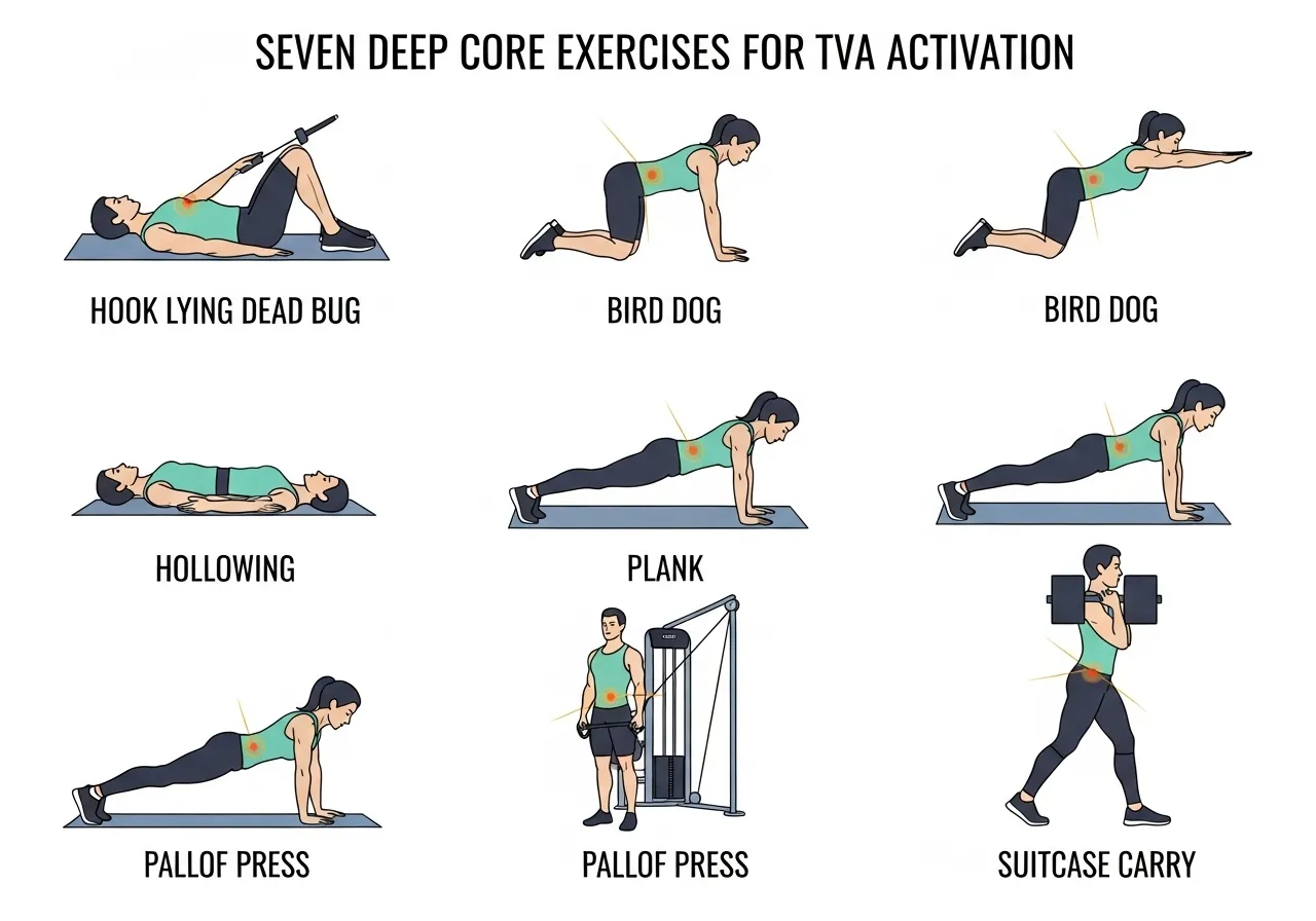 deep core system four-muscle cylinder TVA multifidus diaphragm pelvic floor anatomy dysfunction breathing coordination