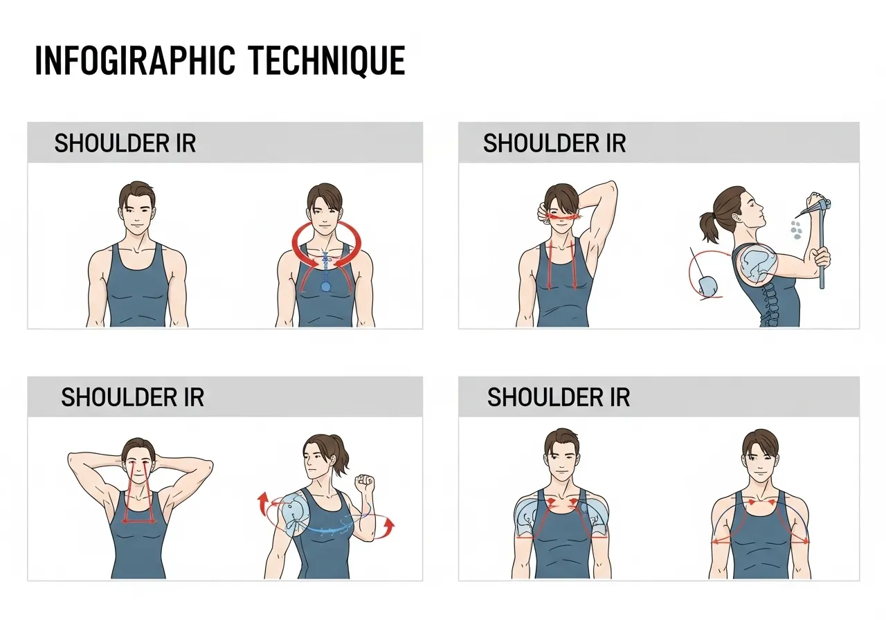 four shoulder internal rotation techniques sleeper cross-body passive scapular stabilisation foam rolling posterior capsule