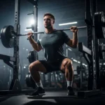 front squat barbell clean grip elbows high athletic upright torso