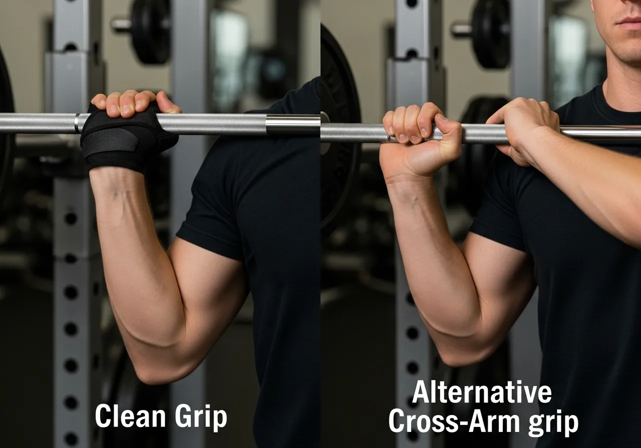 front squat clean grip cross arm rack position wrist flexibility