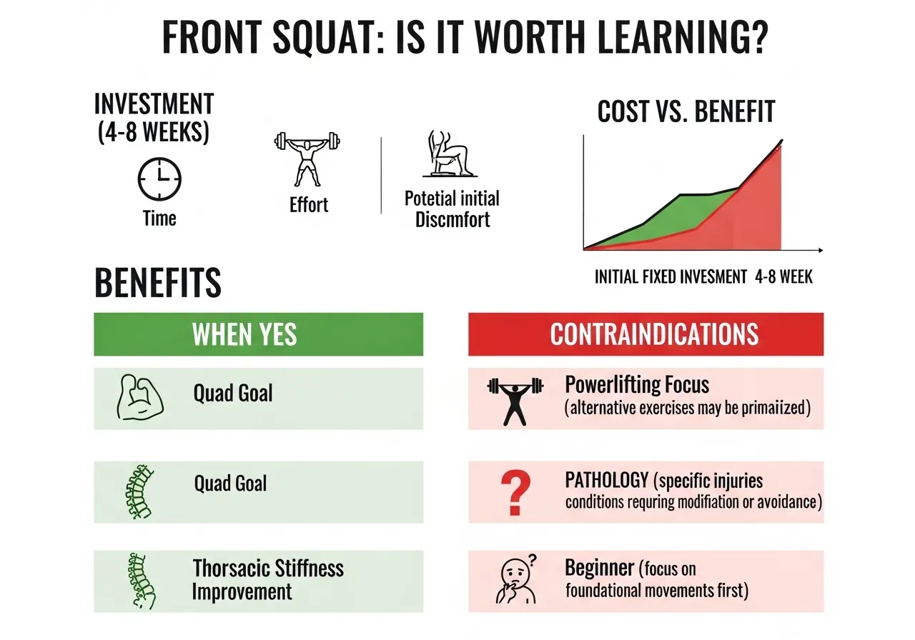 front squat worth learning cost benefit analysis when yes when no quad development thoracic stiffness technical filter