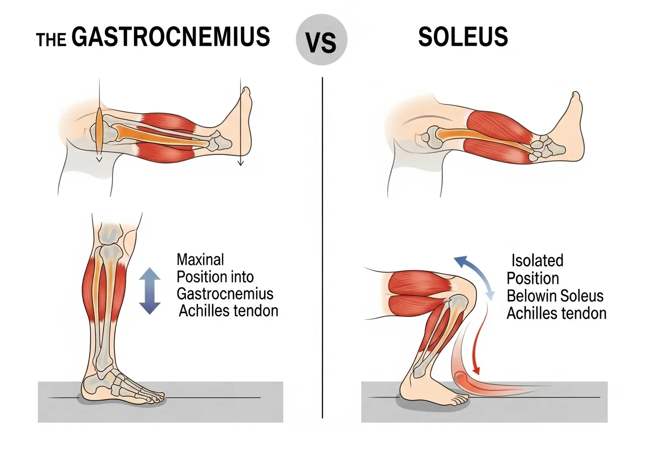 gastrocnemius vs soleus anatomy two joint single joint knee position test straight bent knee calf restriction