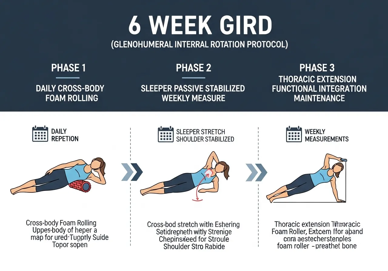 GIRD 6 week protocol three phases daily stretching thoracic integration maintenance athletes desk workers