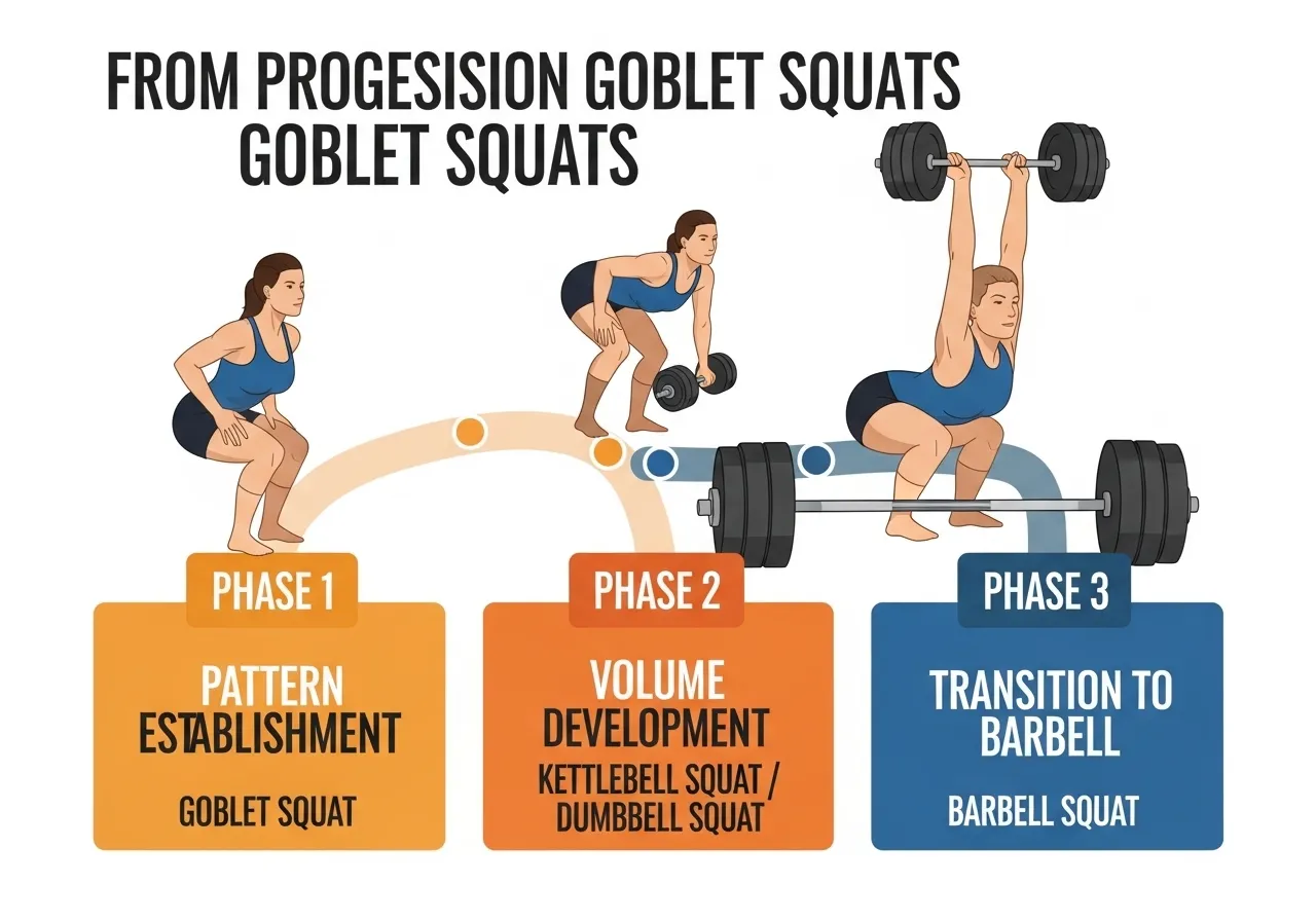 goblet squat vs barbell progression path long term programming who needs barbell who should stay goblet