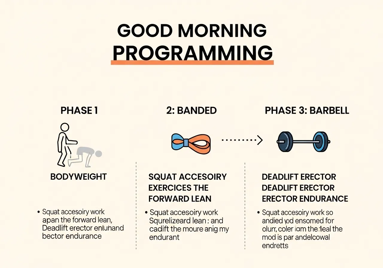 good morning programming squat deadlift accessory load progression three phase 10 week programme