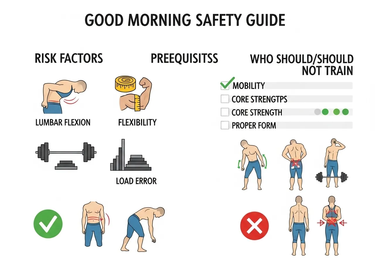 good morning safety risk assessment when appropriate who should avoid lumbar flexion hamstring flexibility prerequisite