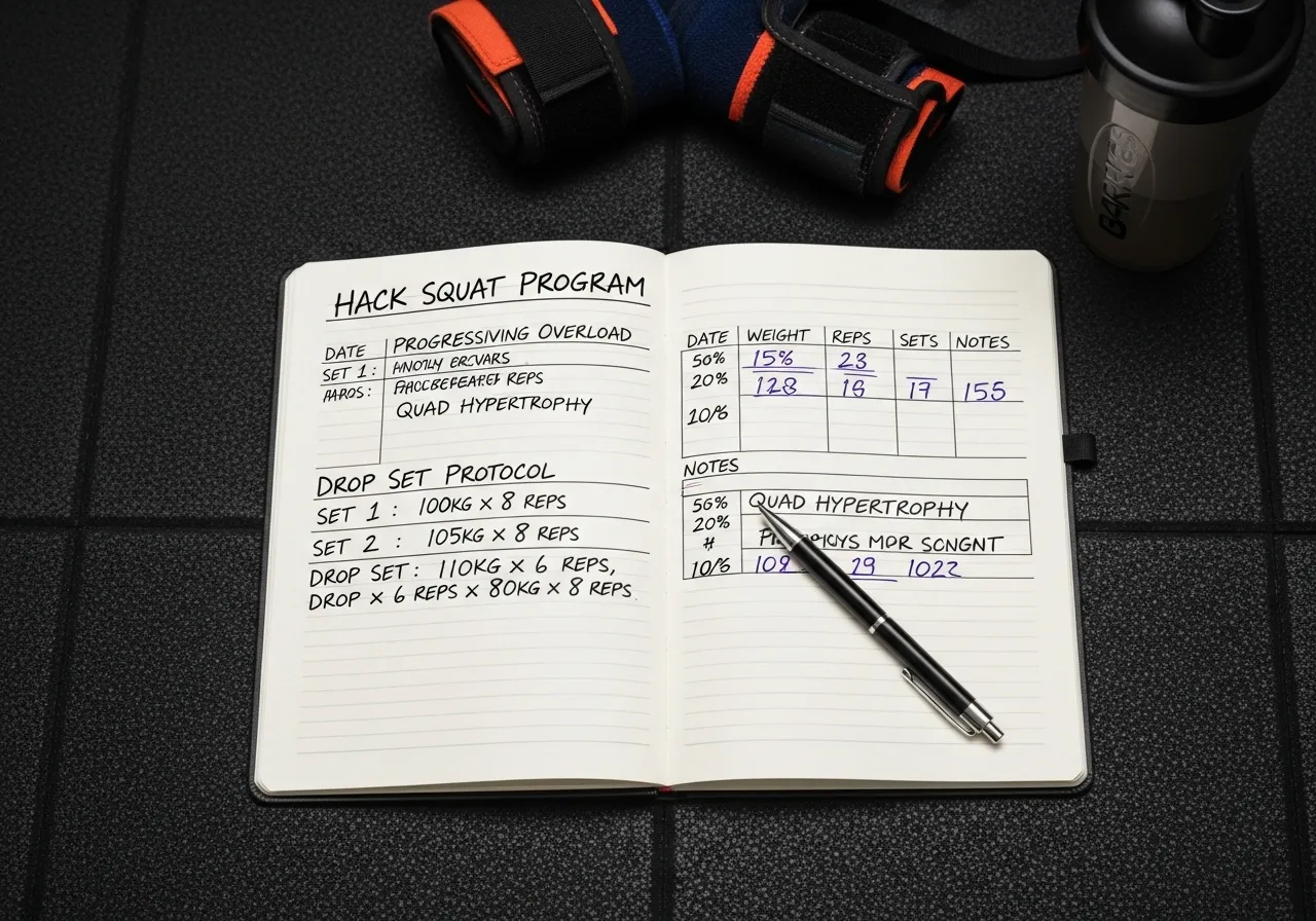 hack squat programming sets reps drop sets hypertrophy bodybuilding