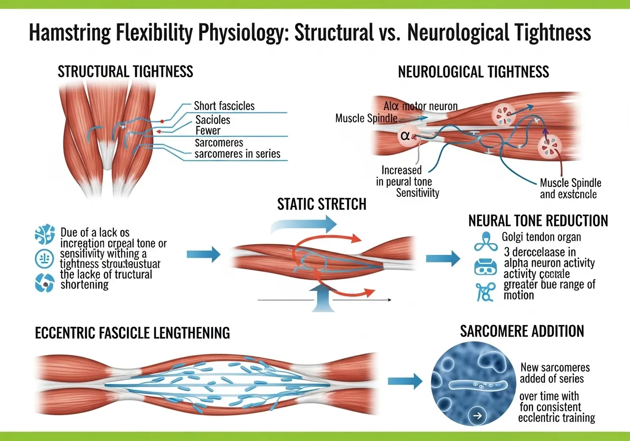 hamstring flexibility physiology structural neurological tightness static stretching mechanism fascicle length eccentric