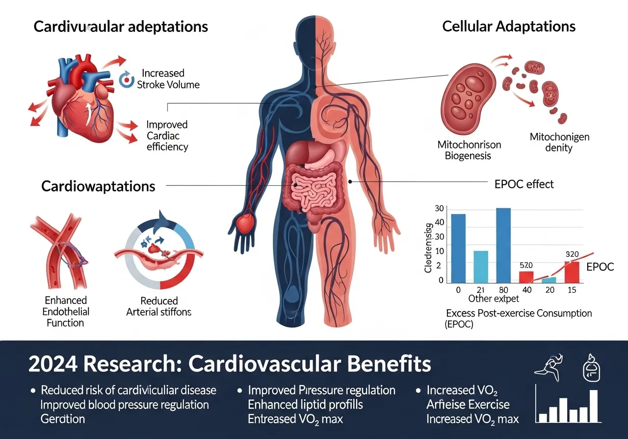 HIIT physiology cardiovascular adaptations mitochondrial biogenesis VO2max research