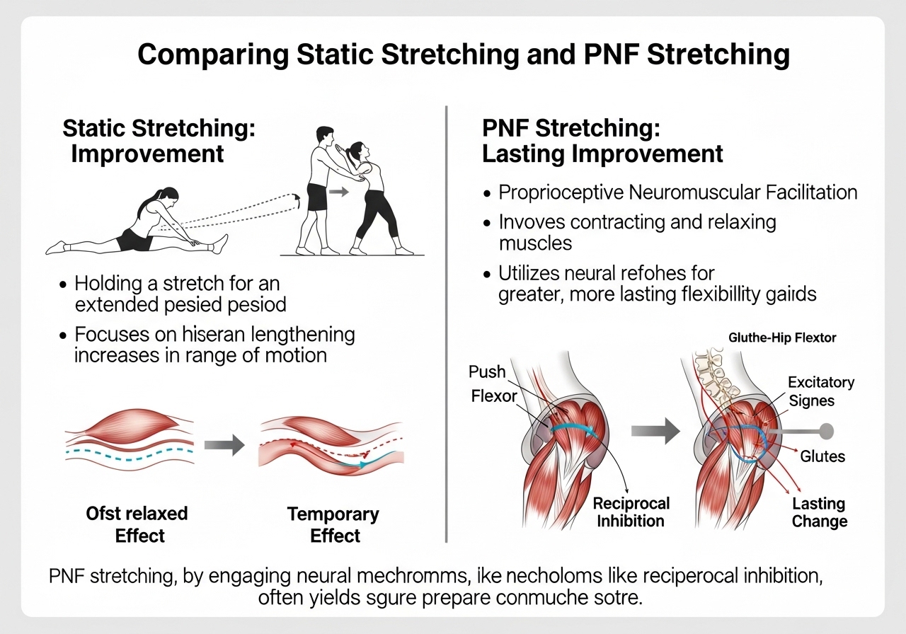 hip flexor static stretch fails glute inhibition neurological tone PNF technique