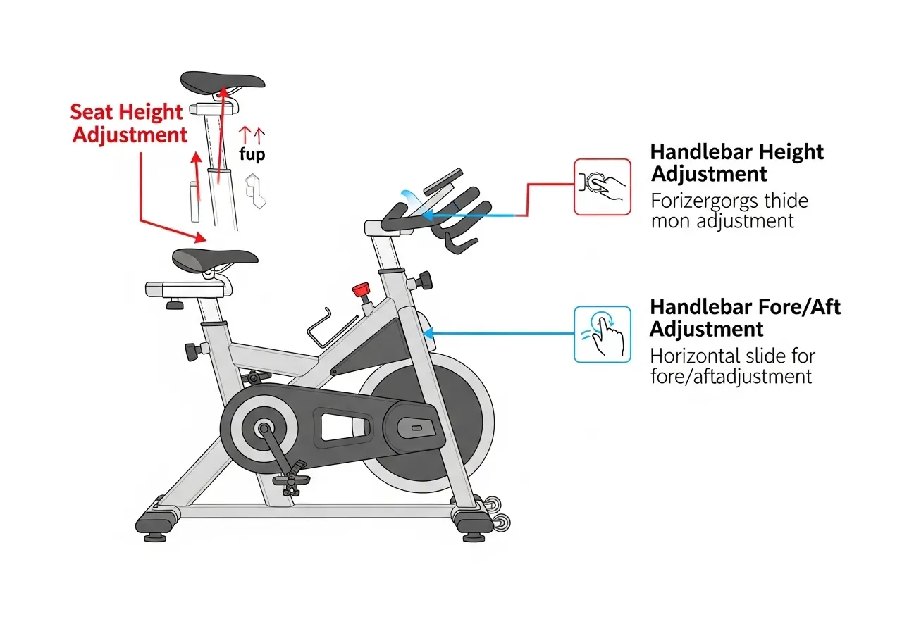 indoor cycling bike setup seat height adjustment