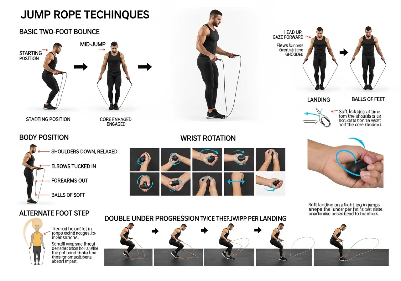 jump rope technique basic bounce alternate foot double under errors table