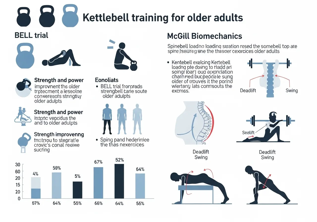 kettlebell training research strength power older adults biomechanics spine loading
