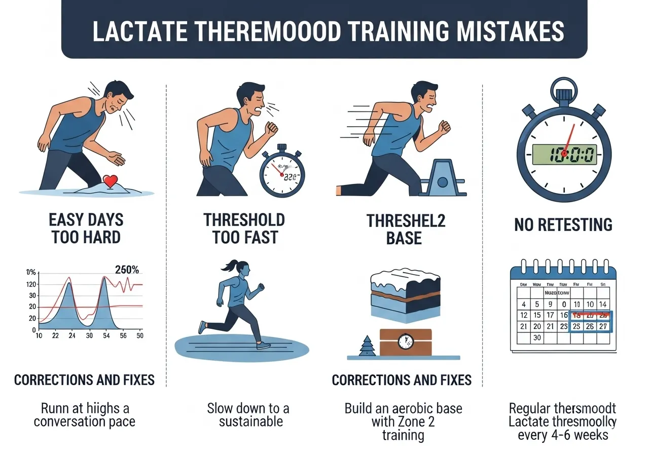 lactate threshold training mistakes easy day too hard threshold too fast no zone 2 base no retesting