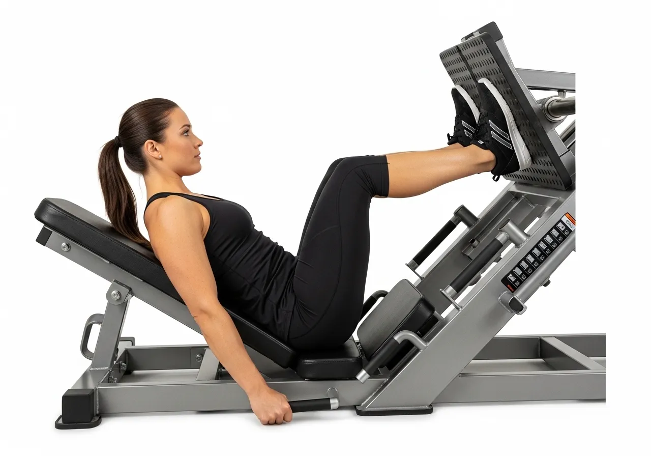 leg press technique foot position depth lower back safety form