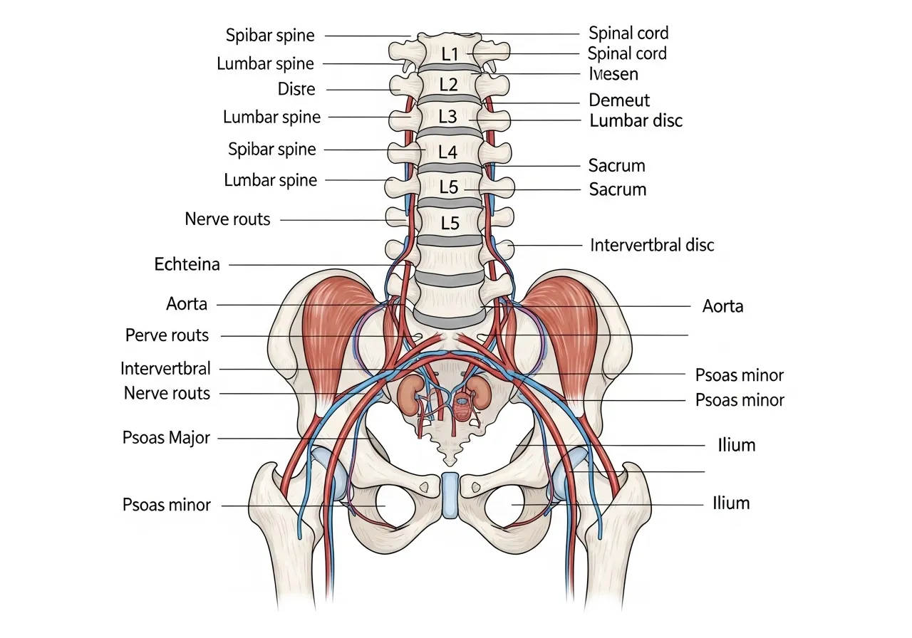 lower back anatomy lumbar spine hip flexor psoas