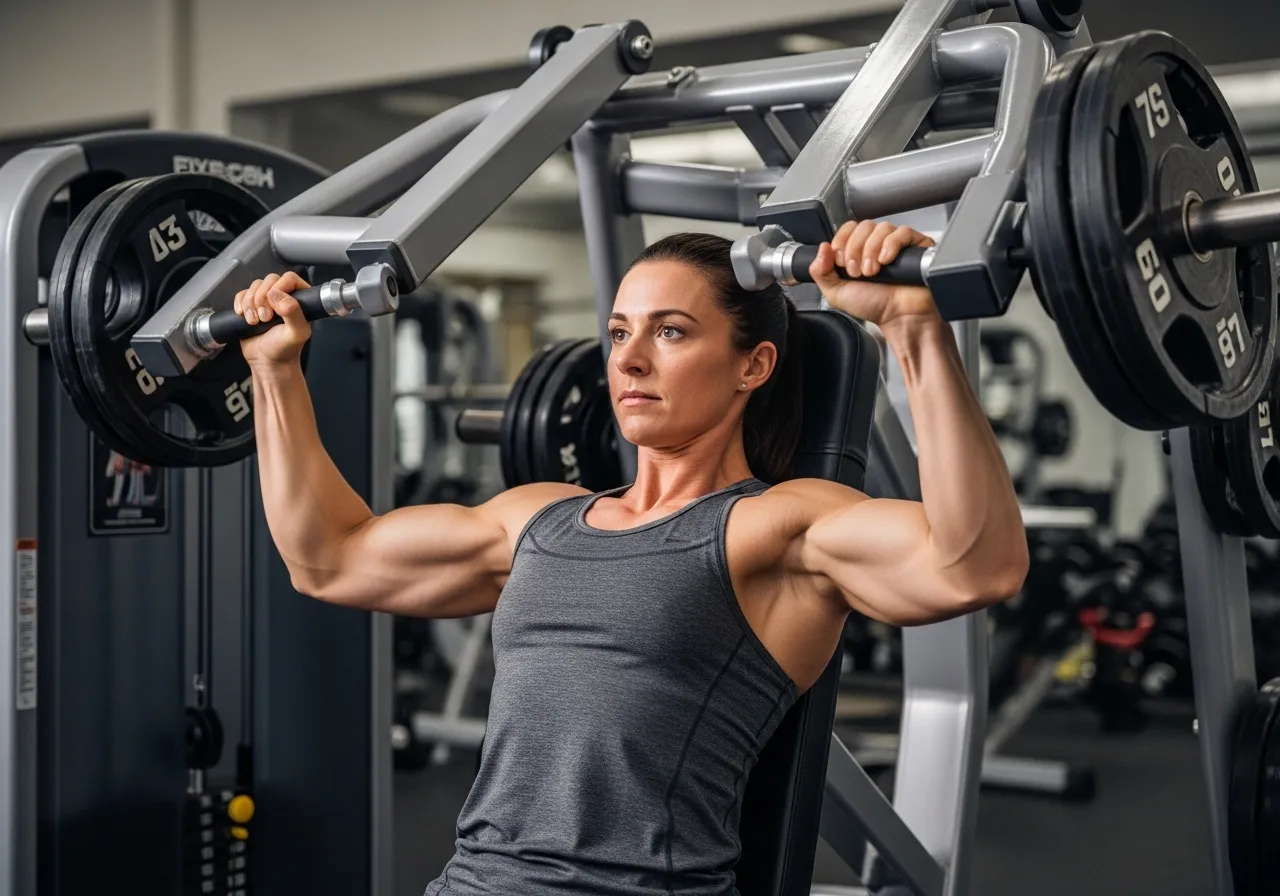 machine shoulder press fixed path advantage volume extension fatigue separation injury modified training bilateral