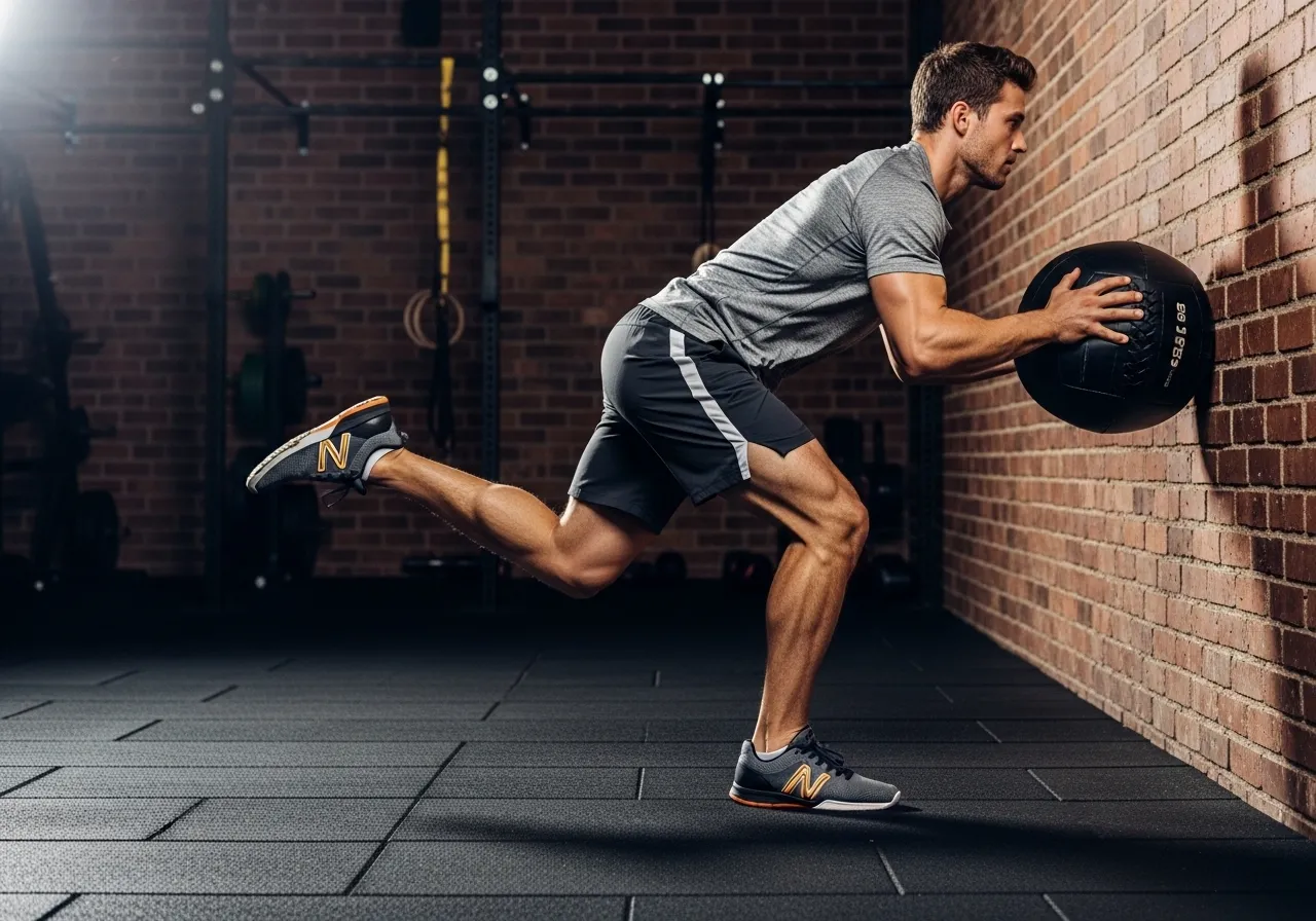 medicine ball rotational throw explosive core training