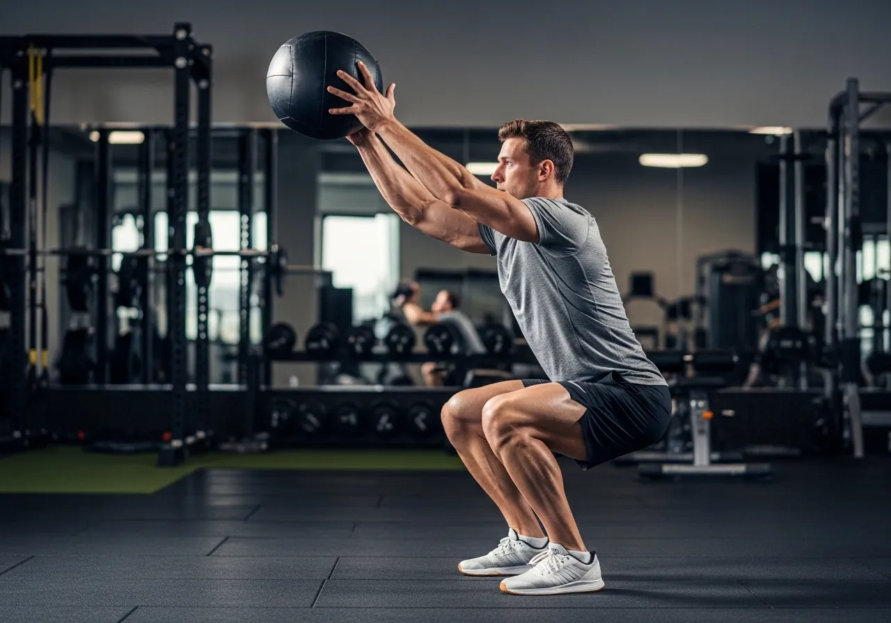 medicine ball squat throw triple extension power