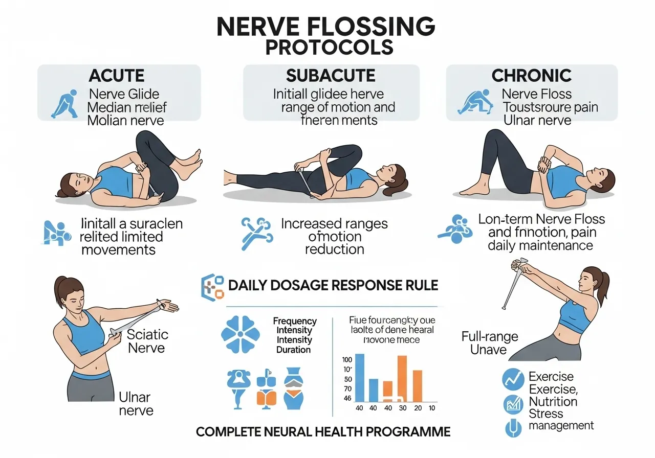 nerve flossing protocols acute subacute chronic daily dosage response rule complete neural health programme