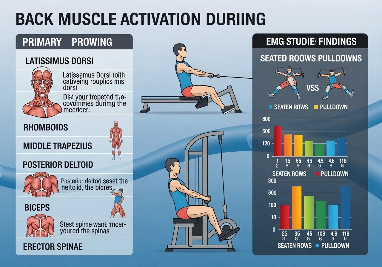 overhead press EMG barbell vs machine front back deltoid activation table research