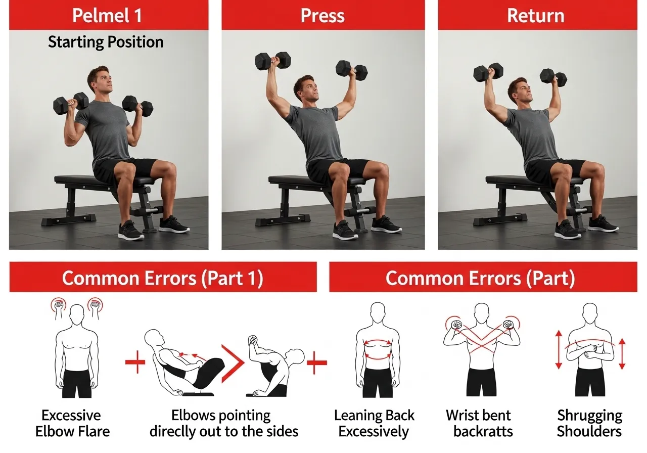 overhead press technique seated dumbbell step by step common errors
