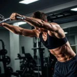 Cable Pullover Guide: The Lat-Chest Connection That Rows and Presses Cannot Train person performing cable pullover standing arms overhead arc to hip lat chest serratus activation